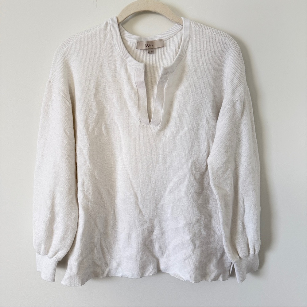 LOFT White Long Sleeve Sweater